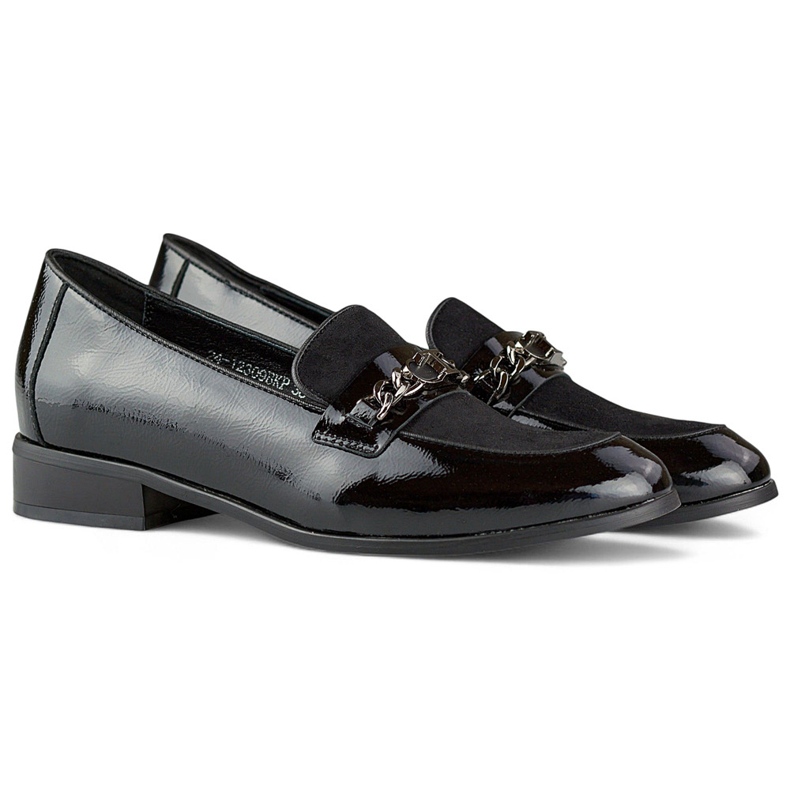 Klasszikus női lakkfekete cipő 1