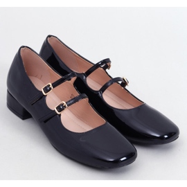 Corigan Black pántos, magas sarkú balettcipők fekete 1