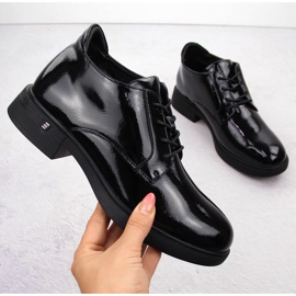 Női fekete lakkbőr bokacsizma Vinceza 58413 1