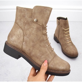 Női arany színű hőszigetelt bokacsizma Jezzi ASA252-5 aranysárga 1