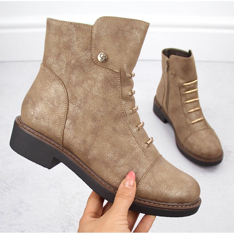 Női arany színű hőszigetelt bokacsizma Jezzi ASA252-5 aranysárga 1