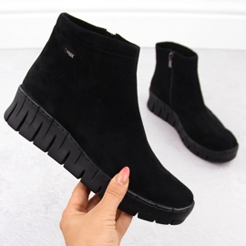 Női fekete velúr bőrcsizma Helios 506P 1