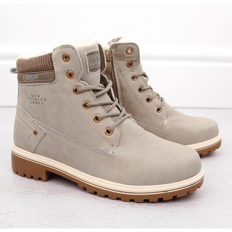 Női bézs bokacsizma Potocki 97301 2