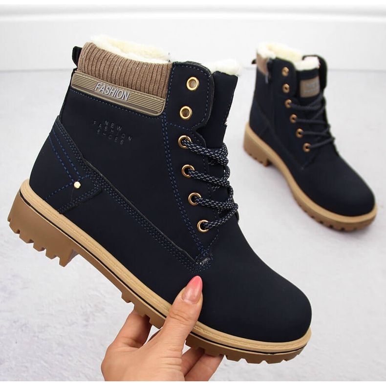 Női sötétkék csizma Potocki 97301 1