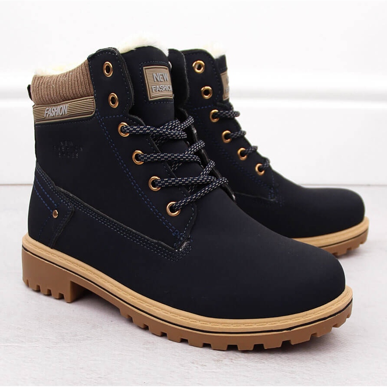 Női sötétkék csizma Potocki 97301 2