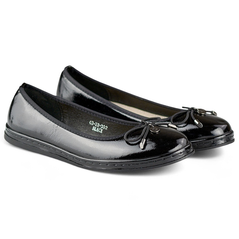 Női fekete lakkbalett lapos bőr talpbetéttel, kényelmes női cipő 1 Női fekete lakkbalett lapos bőr talpbetéttel, kényelmes női cipő 1