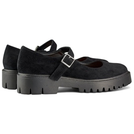 Női fekete velúr cipő csatos rögzítéssel 1