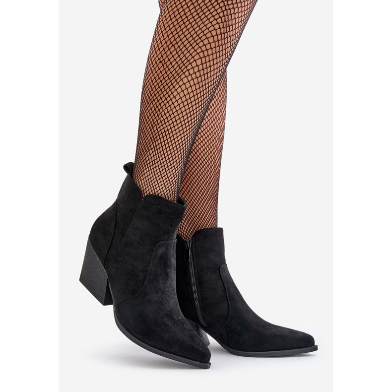 Szigetelt Eco Suede Cowboy csizma cipzárral, fekete Virtris 1