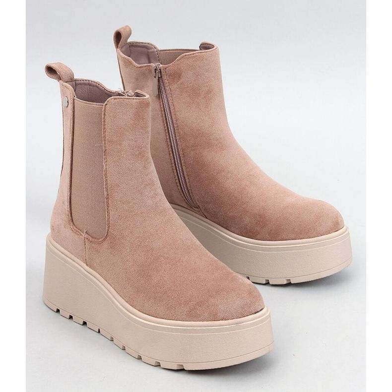 Ronda Khaki platform Chelsea csizma bézs 1