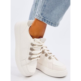 Sadri Beige tornacipő vastag fűzővel bézs 2