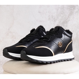 Mikaela fekete szigetelt magas tornacipő 1