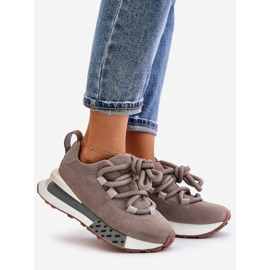 Velúr női tornacipő, vastag fűzővel, Artiker 54C1463 szürke 1