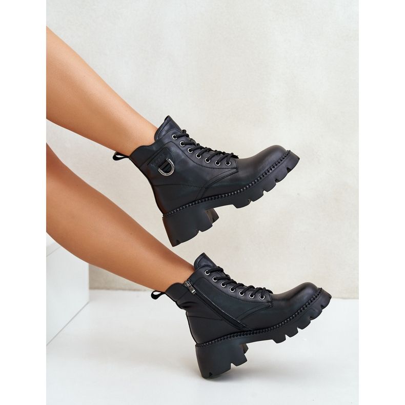 Női szigetelt természetes bőr csizma Vinceza 41460 fekete 2