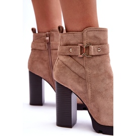 Liani Suede magassarkú csizma bézs 3