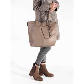 Seastar Barna velúr Chelsea csizma magas sarkúval 2