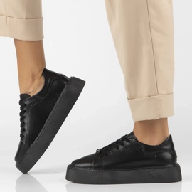 Filippo DP6119/24 Bk bőr tornacipő, fekete 1