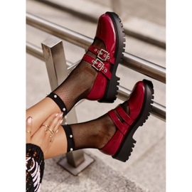 Patent bordó Terione pántos női cipő piros 1