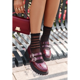 Patent bordó Terione pántos női cipő piros 2