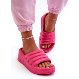 Könnyű női hab papucs éken és platformon, Fuchsia Tendrea rózsaszín 1