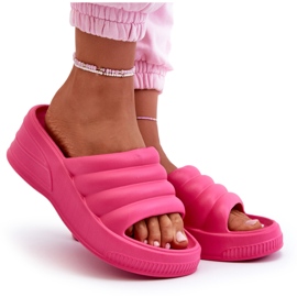 Könnyű női hab papucs éken és platformon, Fuchsia Tendrea rózsaszín 4