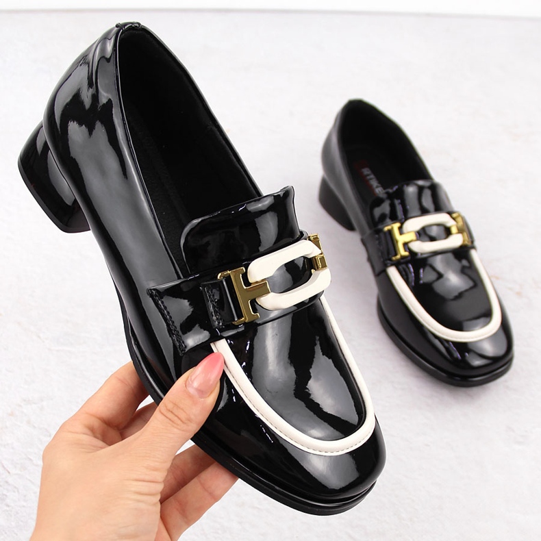 Női bőr lord cipő, fekete Artiker 55C0104 1