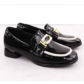 Női bőr lord cipő, fekete Artiker 55C0104 2