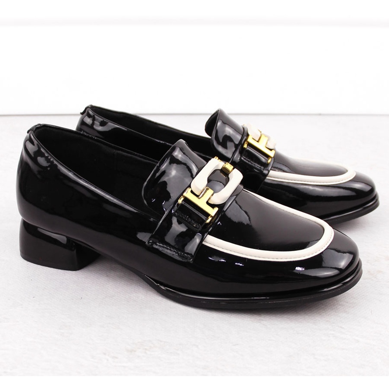 Női bőr lord cipő, fekete Artiker 55C0104 2