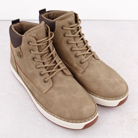 Férfi magas barna tornacipő Big Star OO174560 bézs 2