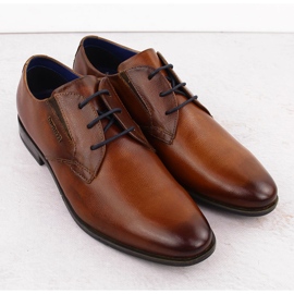 Férfi bőr hivatalos cipő, barna, Bugatti OO153267 2