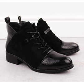 M. DASZYŃSKI Női velúr szigetelt fekete bokacsizma M.Daszyński MR2458-7 2 M. DASZYŃSKI Női velúr szigetelt fekete bokacsizma M.Daszyński MR2458-7 2