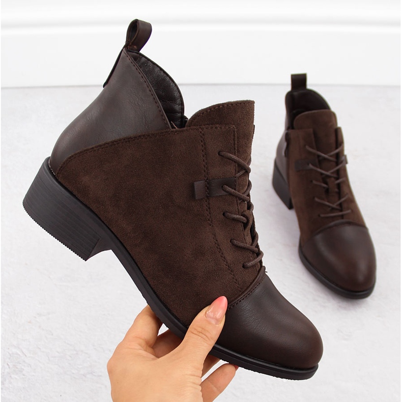 M. DASZYŃSKI Női barna velúr szigetelt bokacsizma M.Daszyński MR2458-7 1 M. DASZYŃSKI Női barna velúr szigetelt bokacsizma M.Daszyński MR2458-7 1