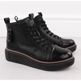 Női bőr, hőszigetelt fekete csizma T.Sokolski Z24-218 2