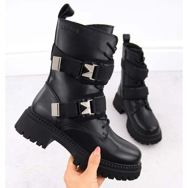 Női bőr táskák csatokkal, fekete Big Star OO274A274 1