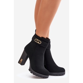 Szigetelt női bokacsizma cipzárral, Black Narielis fekete 1