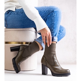 Zöld bokacsizma Asera öko bőrből 1