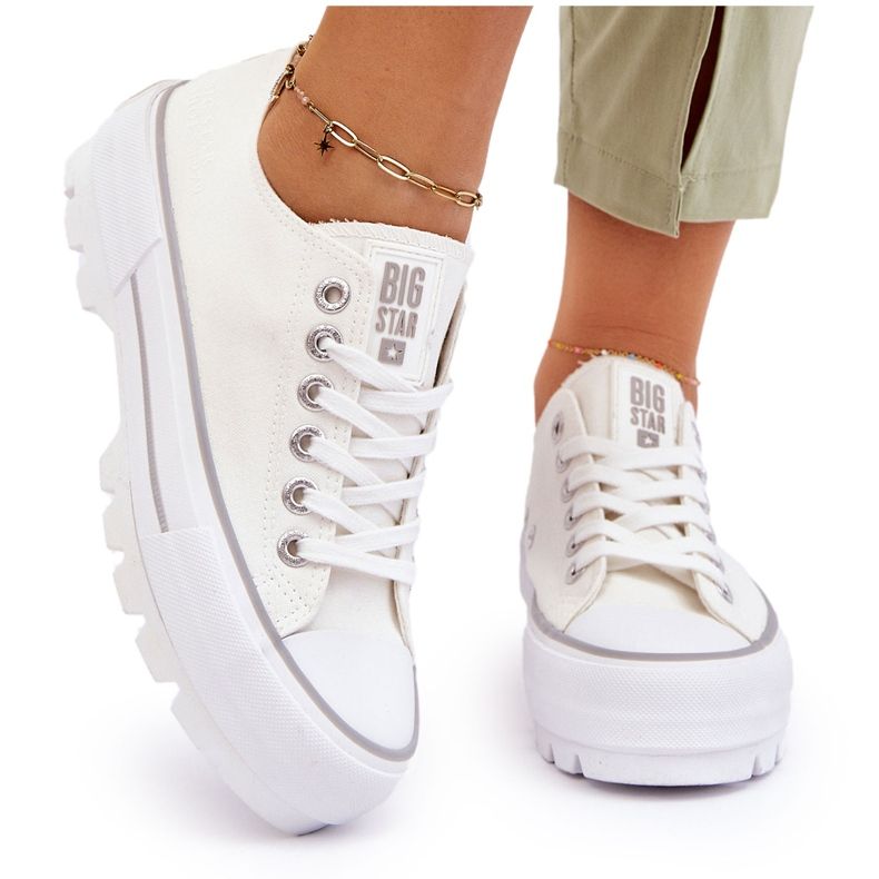 Fabric Platform Sneakers Big Star LL274150 Fehér 4