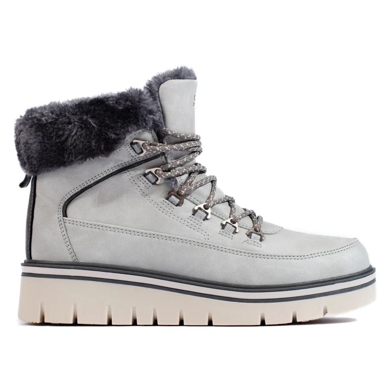 Női trapperek az emelvényen szürke 1