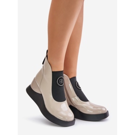 Bőr ékcsizma S.Barski MR870-22 Világosszürke bézs 1