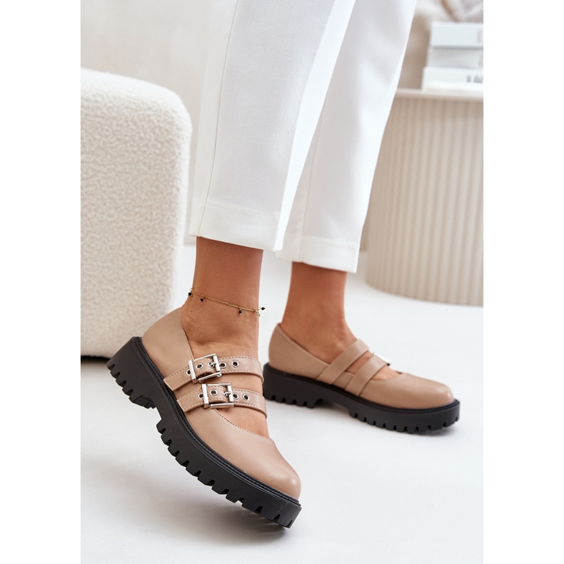 Női Cipők Bézs Eco bőrpánttal Terione 2