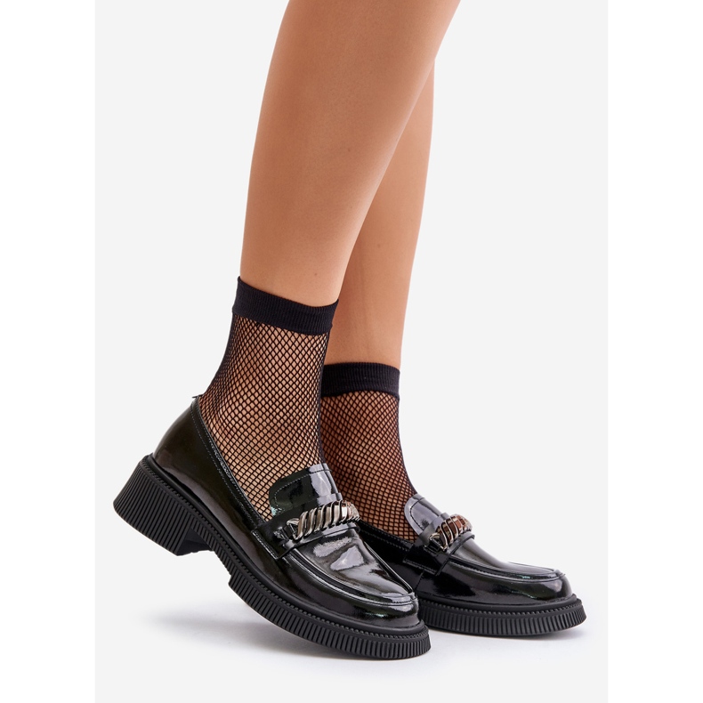 S.Barski Női Patent Naplopók Naplopók Dekorációval D&amp;A LZ42-030 Fekete 1