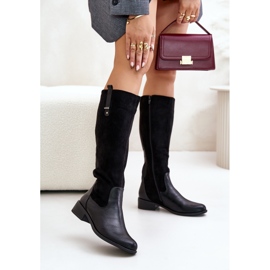 Jezzi Női szigetelt térd feletti csizma cipzárral, fekete Ivasira 2