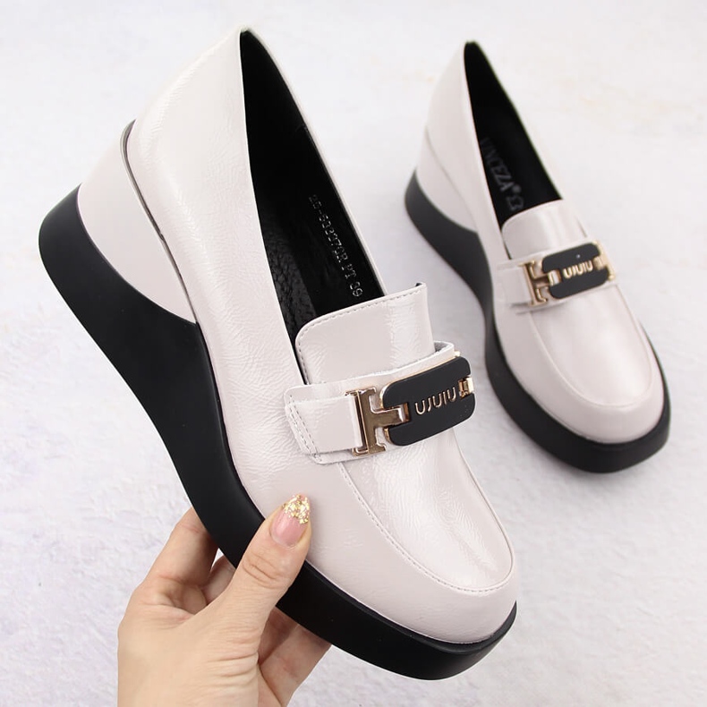 Szürke női bőr ékcipő Vinceza 58337 1