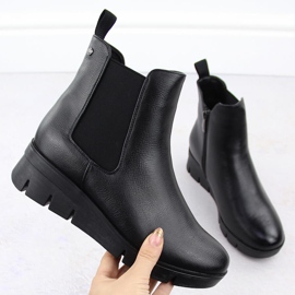 Női ékes bokacsizma, fekete Potocki 12433 1