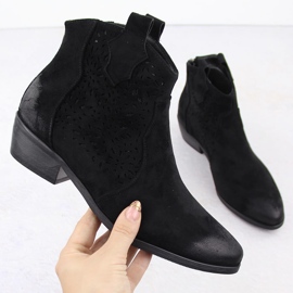 Női hőszigetelt cowboy csizma, fekete Potocki SZ12189 1