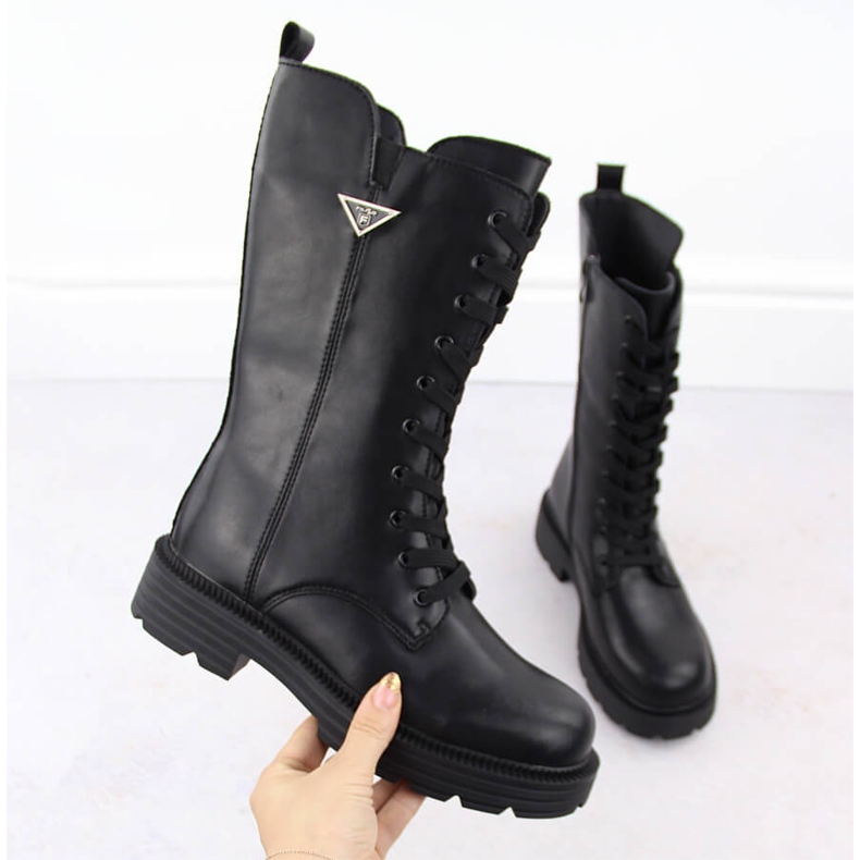 Fekete bőr női munkáscsizma Filippo DBT6302 1