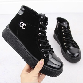 Filippo DBT6483 fekete bőr női tornacipő 1