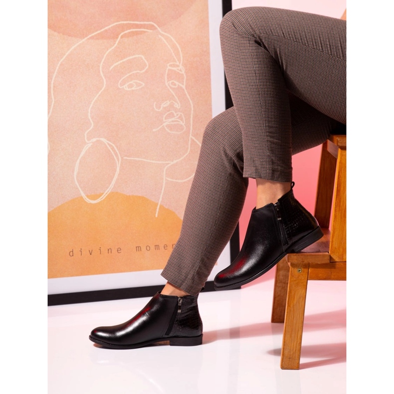 BUTDAM Btz Aurora fekete bőr lapos sarkú őszi csizma 1 BUTDAM Btz Aurora fekete bőr lapos sarkú őszi csizma 1