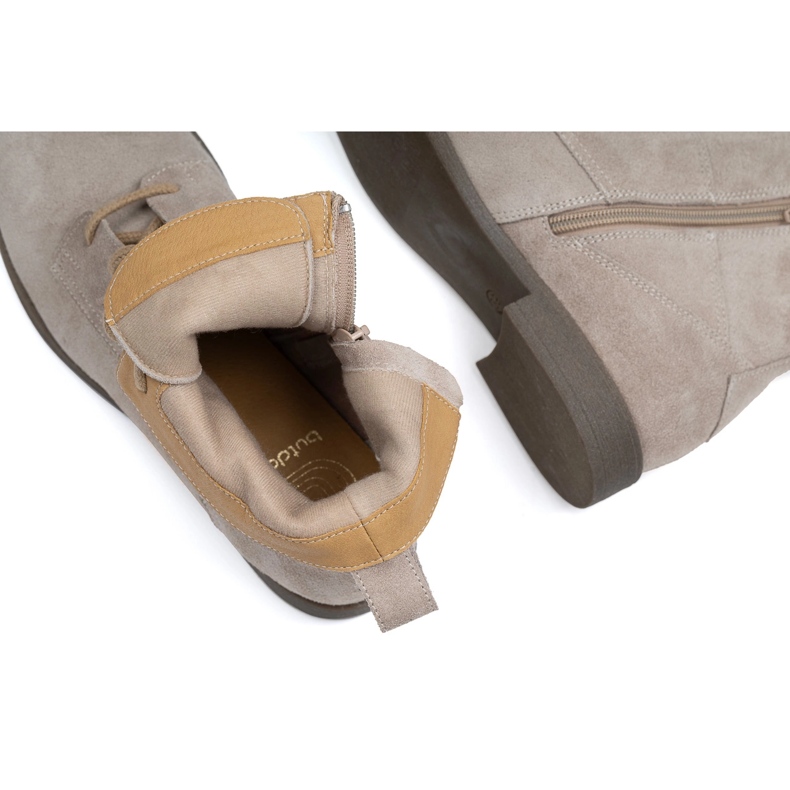 BUTDAM Női bőr fűzős csizma Trw, bézs 1