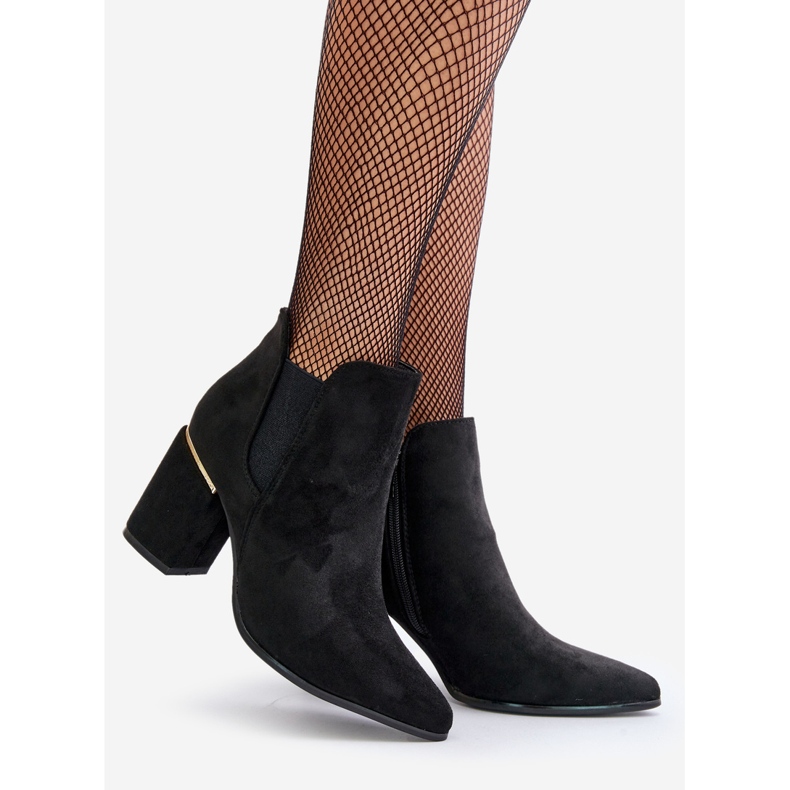 Eco Suede csizma magas sarkú szigetelt fekete Daivine 1