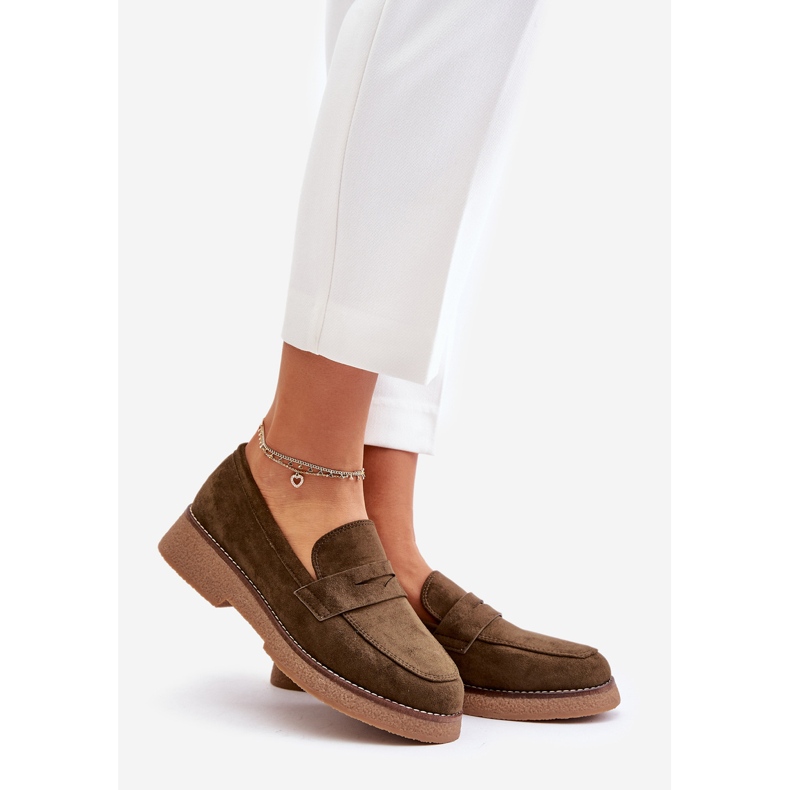 Klasszikus női Eco velúr mokaszin, sötétzöld Belania 1 Klasszikus női Eco velúr mokaszin, sötétzöld Belania 1